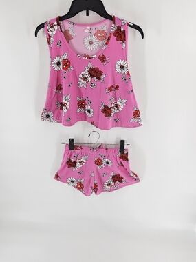 Floral Pink Tank Top & Short Sleep Set